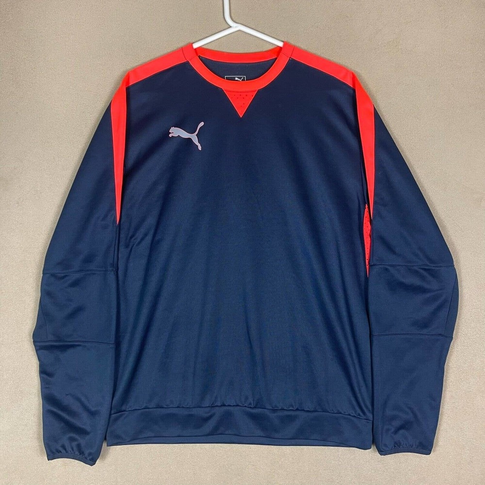 Puma Sweater Adult Extra‎ Large Blue Red Outdoors Athletic Sweatshirt Dry Mens